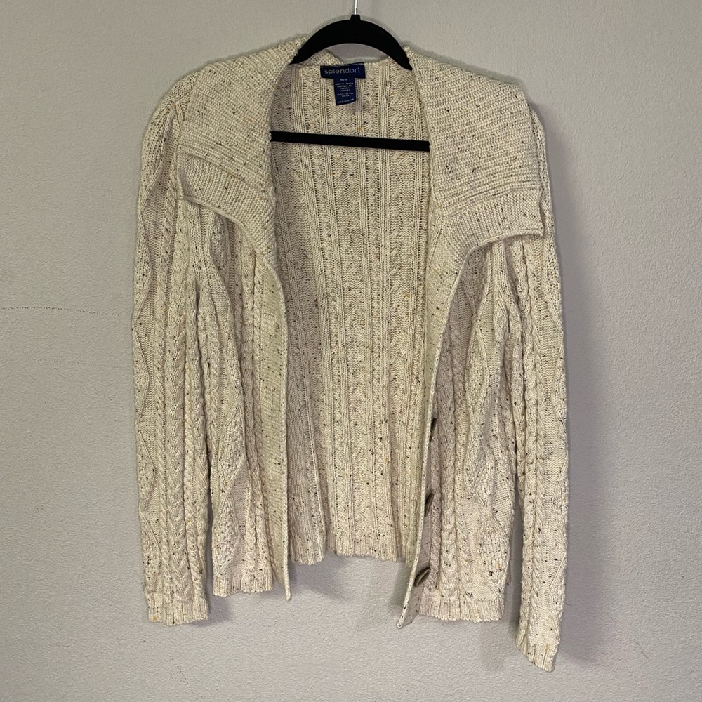 Cream Button-Up Cardigan